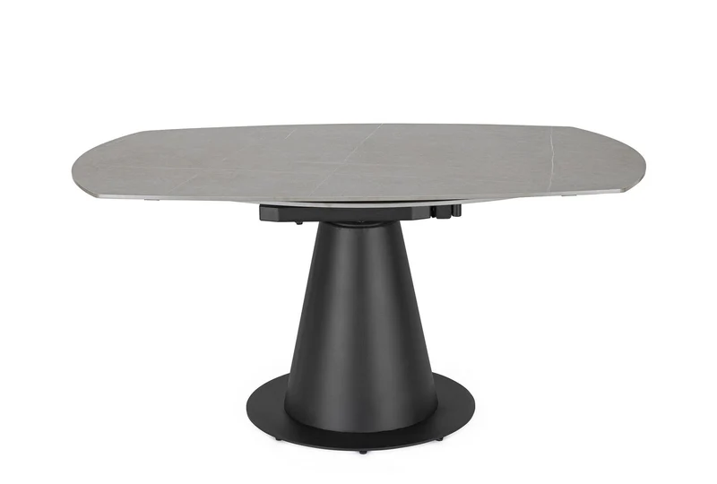 Tavolo allungabile "Jami" in grées porcellanato e acciaio 160x102/160 cm