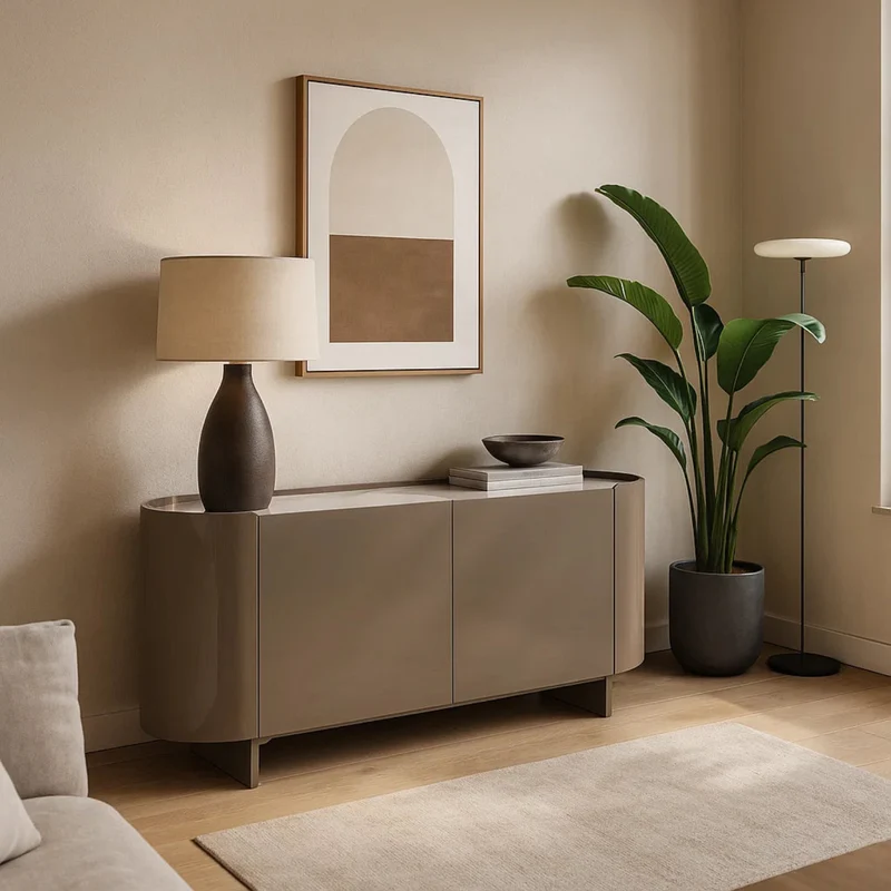 Credenza "Otilia Herb", 2 ante, in vernice poliuretanica effetto lucido