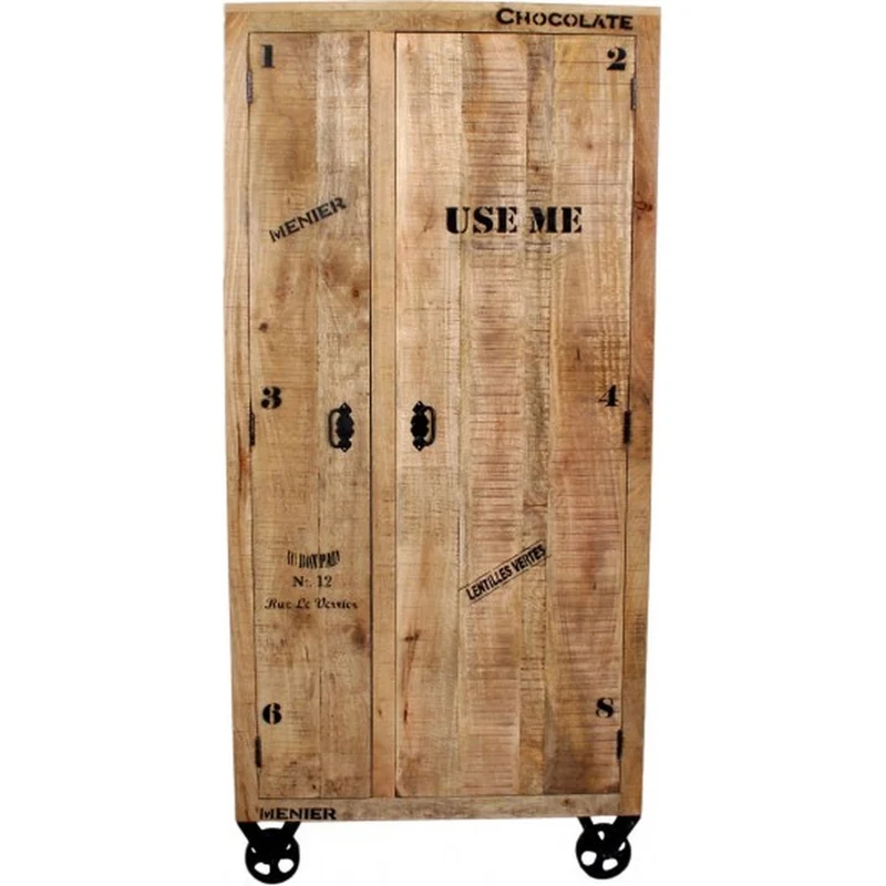 Armadio stile industrial legno mango