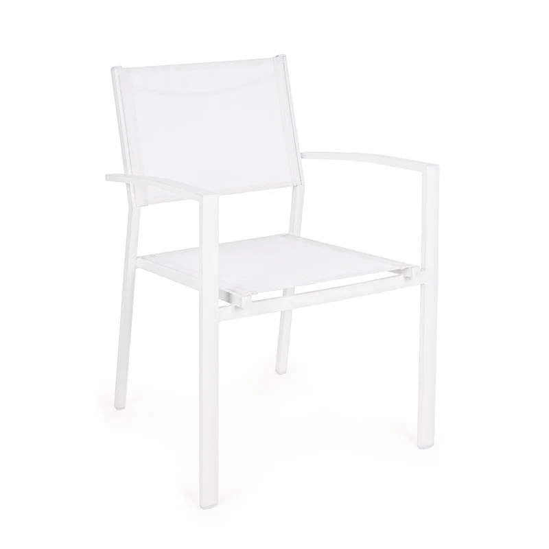 Poltrona "Hilde" struttura in alluminio verniciato e texilene per giardino e veranda