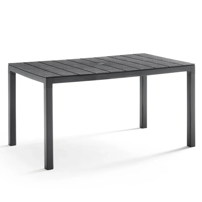 Tavolo "King" struttura in polipropilene colore antracite da 146 x 86 cm, per interni ed esterni