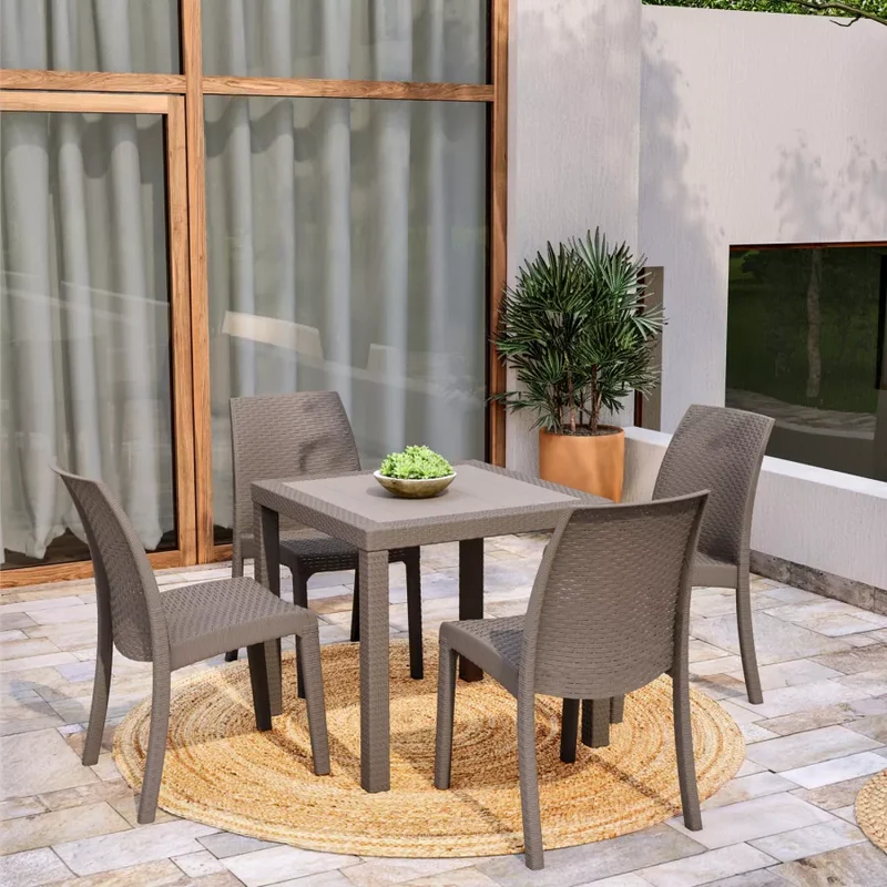 Tavolo "Phoenix" struttura in polipropilene effetto rattan per bar e strutture