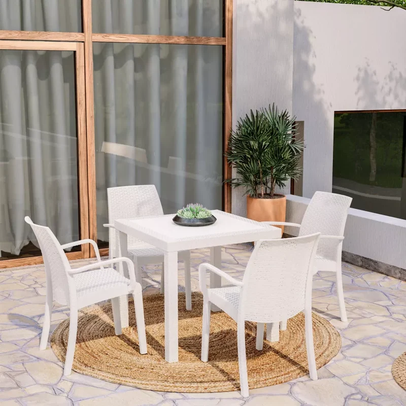 Tavolo "Phoenix" struttura in polipropilene effetto rattan per bar e strutture
