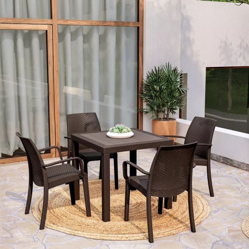 Tavolo "Phoenix" struttura in polipropilene effetto rattan per bar e strutture