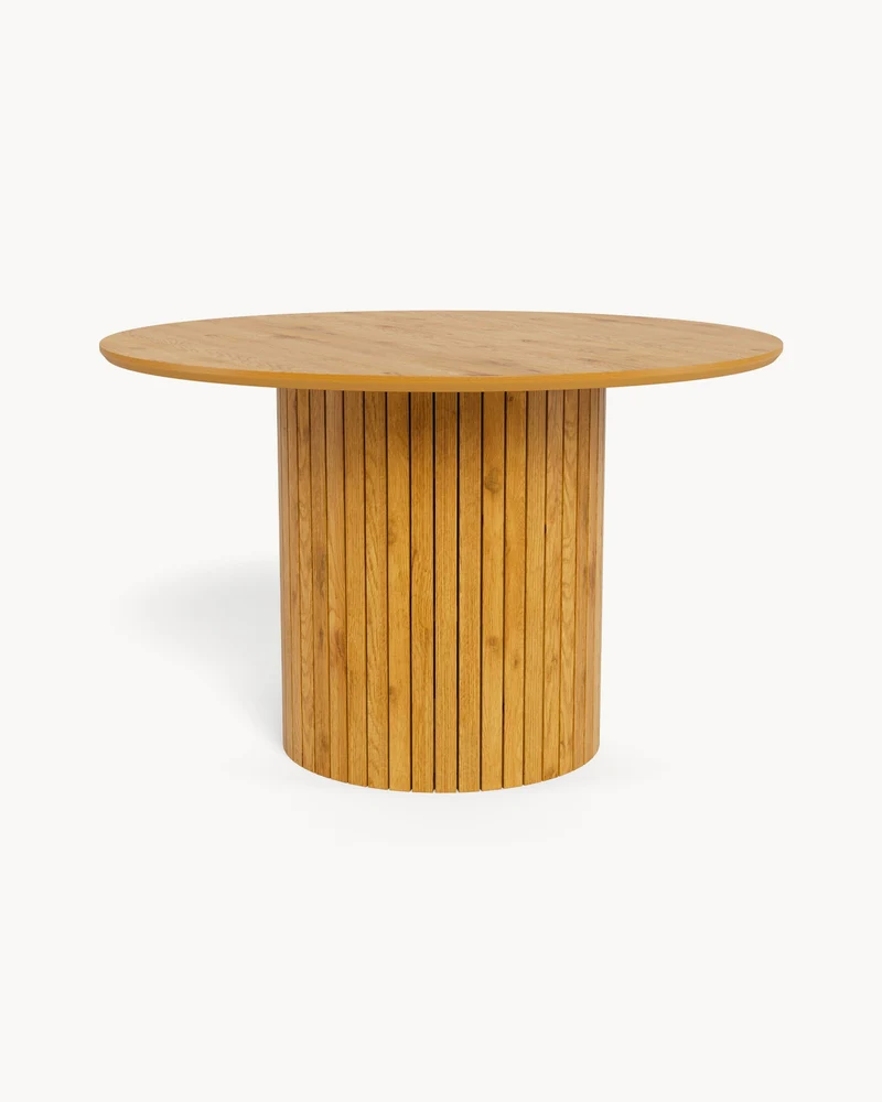 Tavolo da pranzo rotondo effetto legno Yale