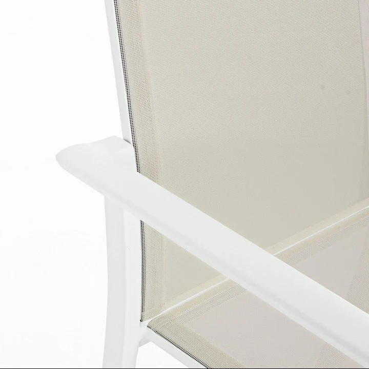 Sedia "Konnor" struttura in alluminio, seduta in textilene, ideale per interno ed esterno