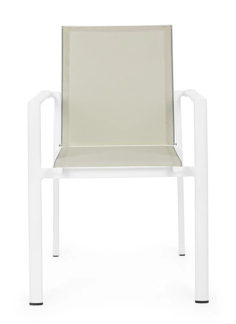 Sedia "Konnor" struttura in alluminio, seduta in textilene, ideale per interno ed esterno