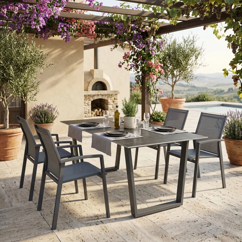 Tavolo da Giardino Warren 2 in Pietra Sinterizzata