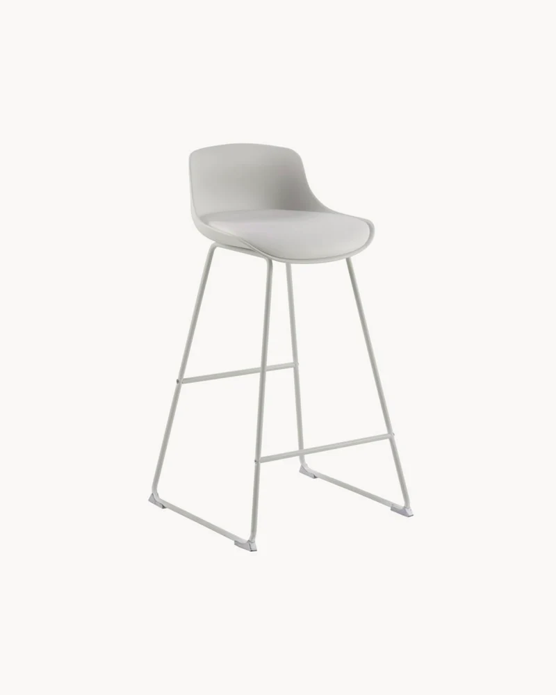 Set 2 sgabelli alti con seduta imbottita Tina