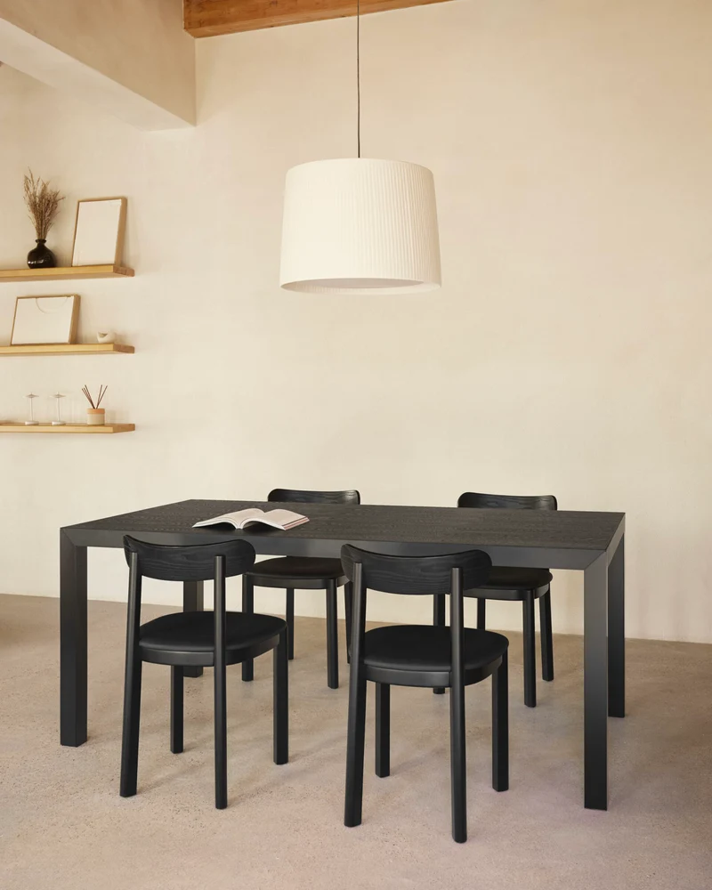 Tavolo da pranzo in metallo con piano in legno Alma