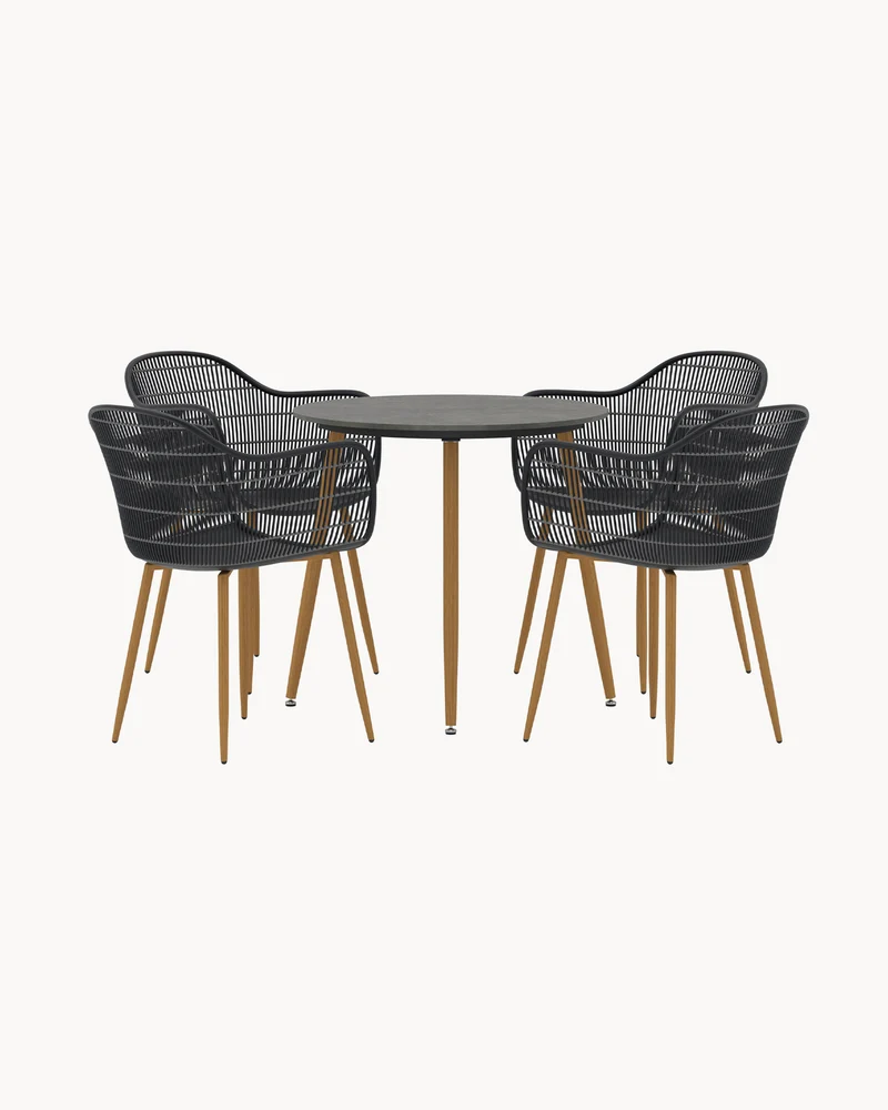 Set 4 sedie e tavolo con top in ceramica da esterno Anafi