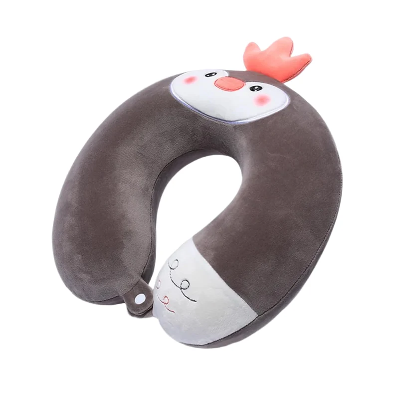 Cuscino da viaggio con peluche a forma di animaletto in poliestere, 28 x 11 x 30 cm