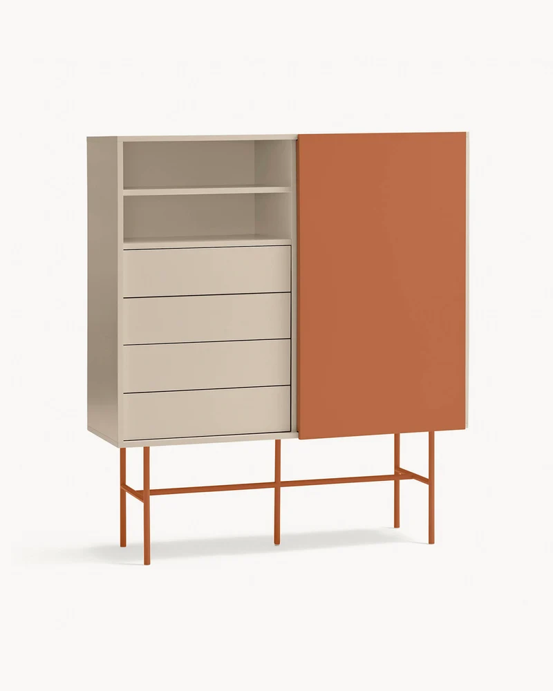 Credenza alta con anta scorrevole Nube
