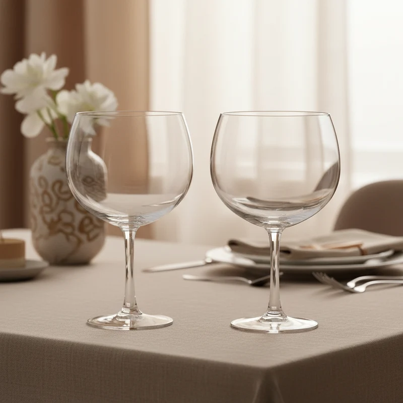 Calici decorativi Gin Tonic in vetro trasparente 650 ml set da 2