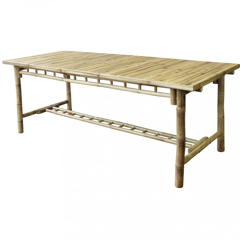 Tavolo rettangolare "Cuba Libre" in legno di Bamboo, per esterno, 200 x 80 x 75 cm
