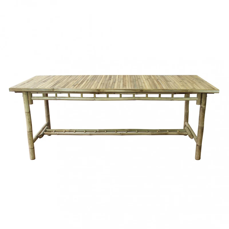 Tavolo rettangolare "Cuba Libre" in legno di Bamboo, per esterno, 200 x 80 x 75 cm