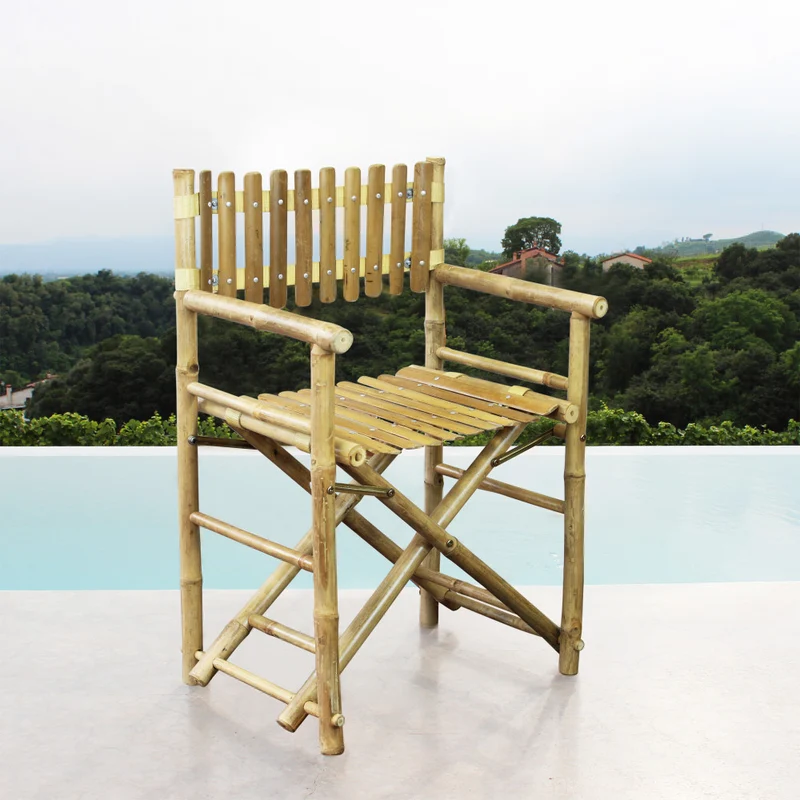 Sedia regista "Mimosa" in legno di Bamboo, 60 x 44 x 88 cm