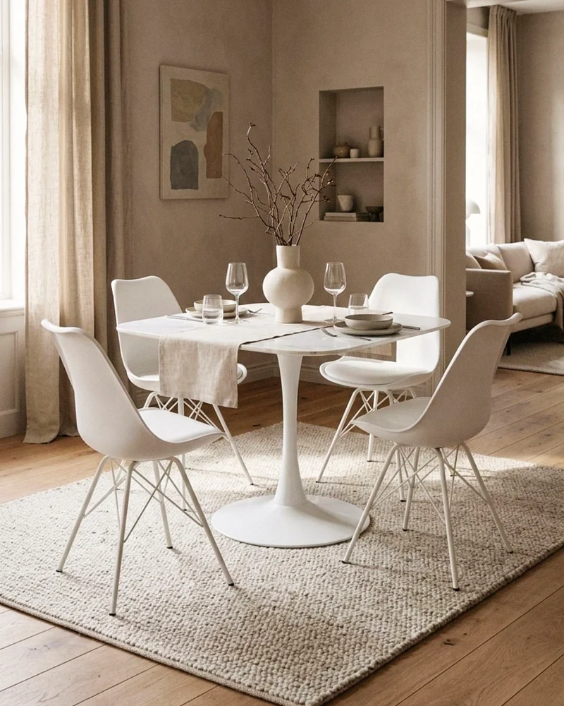 Tavolo da pranzo con piano in ceramica effetto venato Malta