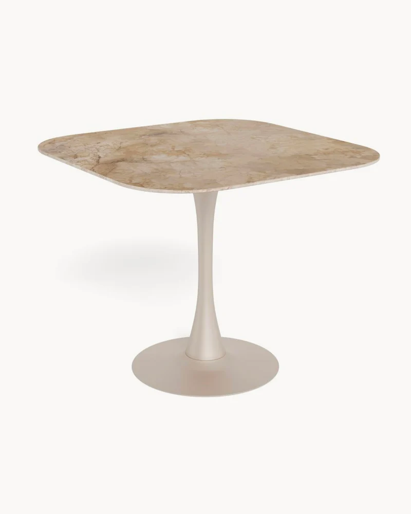 Tavolo da pranzo con piano in ceramica effetto marmo Malta