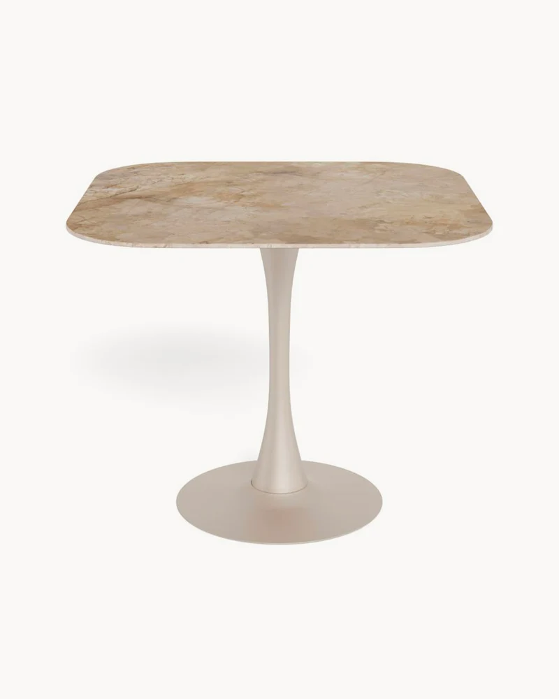 Tavolo da pranzo con piano in ceramica effetto marmo Malta