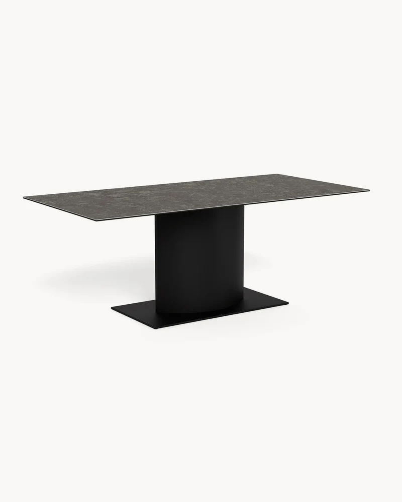 Tavolo da pranzo con piano in ceramica effetto pietra Marbella