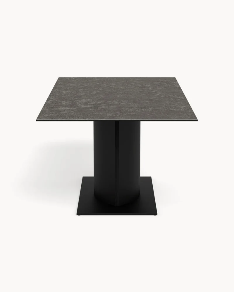 Tavolo da pranzo con piano in ceramica effetto pietra Marbella