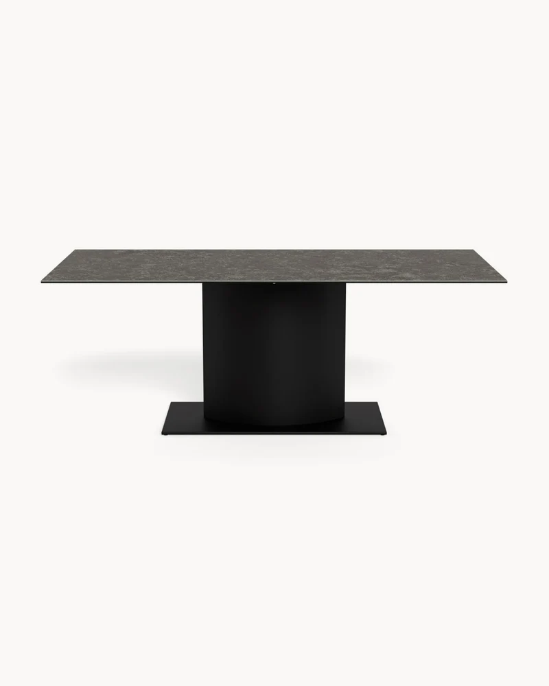 Tavolo da pranzo con piano in ceramica effetto pietra Marbella