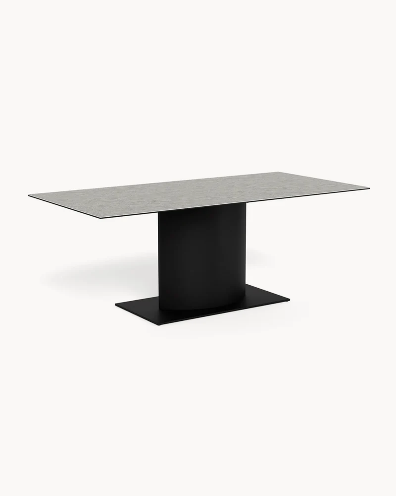 Tavolo da pranzo con piano in ceramica effetto pietra Marbella