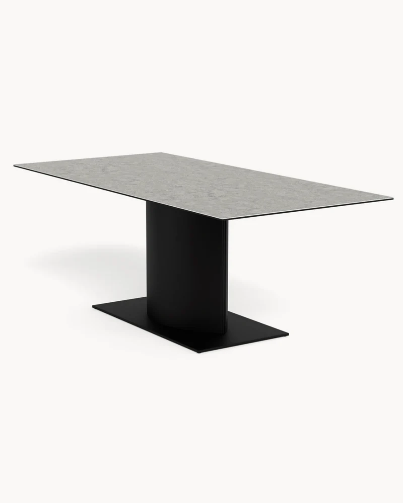 Tavolo da pranzo con piano in ceramica effetto pietra Marbella