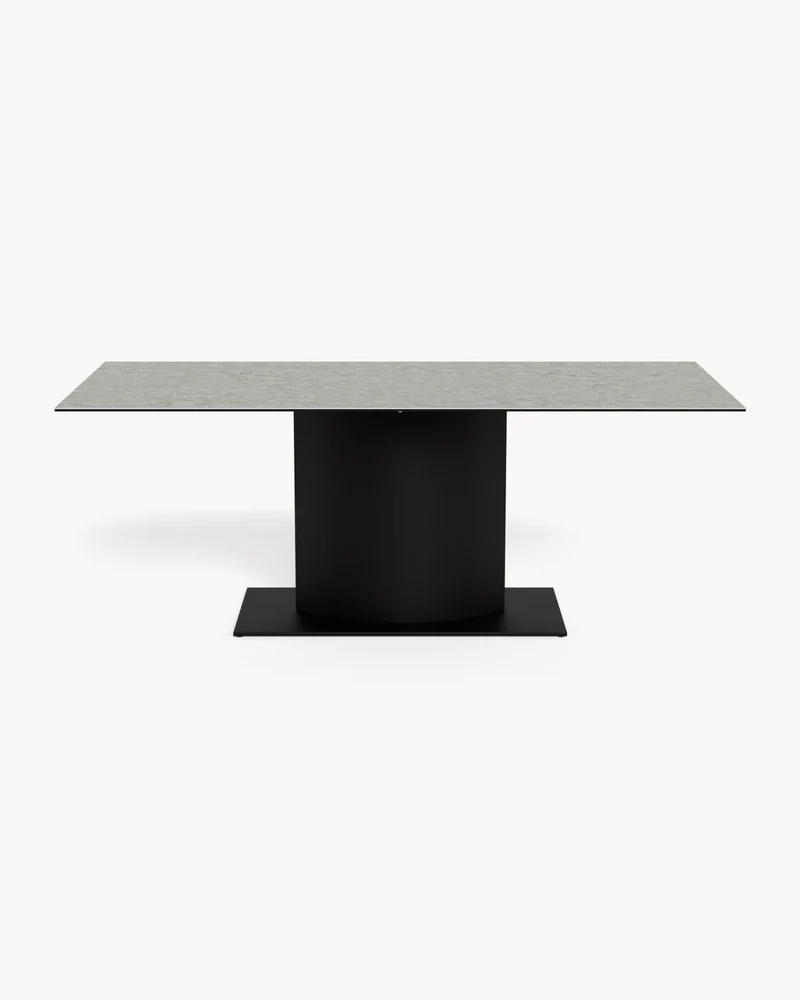 Tavolo da pranzo con piano in ceramica effetto pietra Marbella