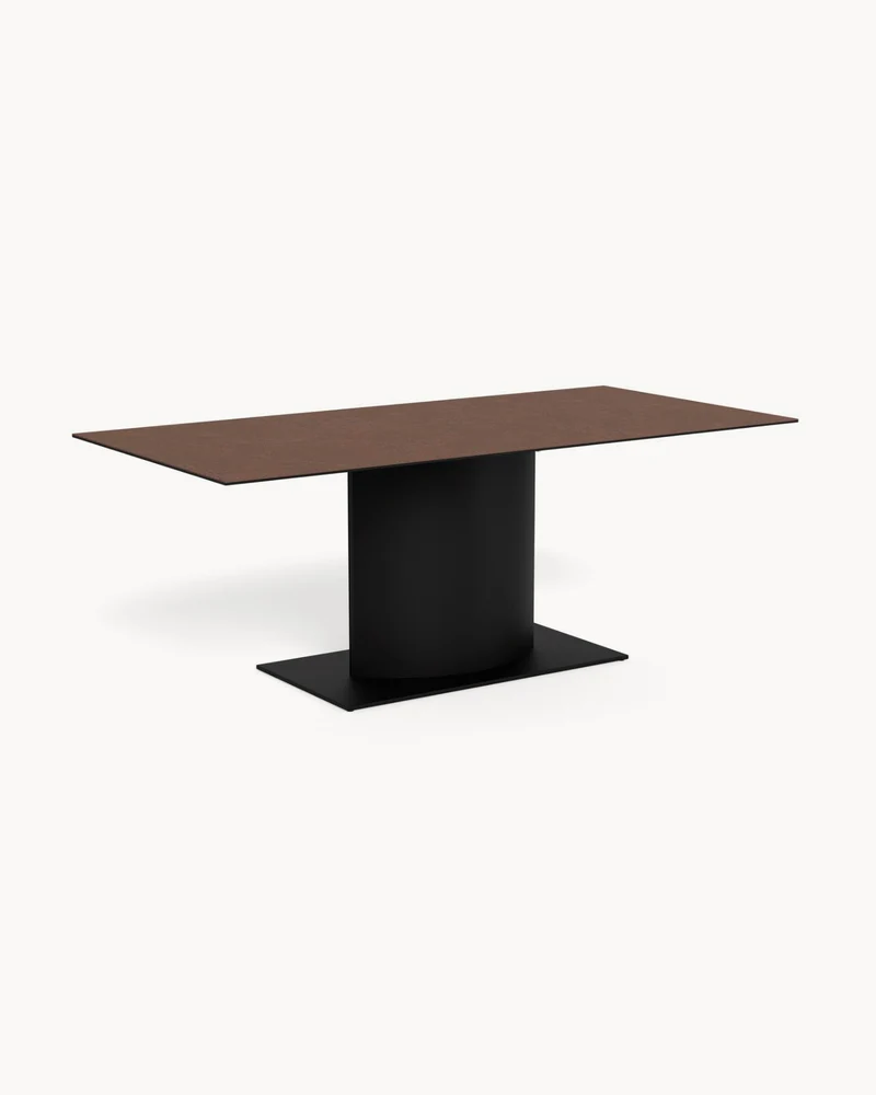 Tavolo da pranzo con piano in ceramica effetto ruggine Marbella