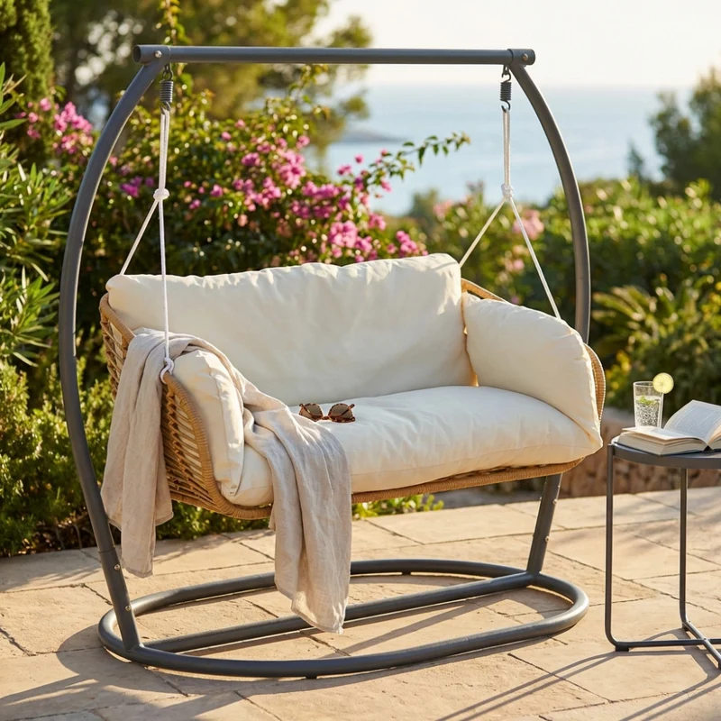 Dondolo Glasgow in Metallo Beige