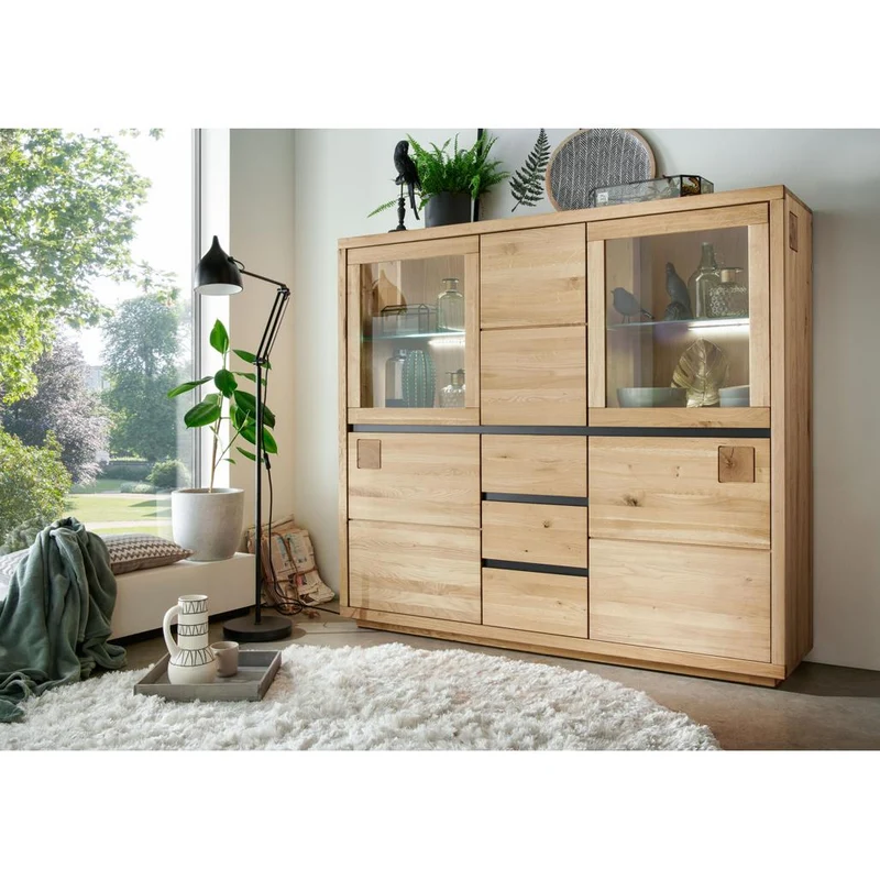 Credenza Fende II WZ-0159 in Rovere Selvatico Oliato con Vetrina