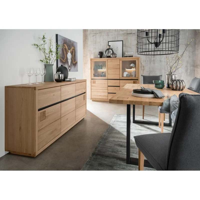 Credenza Fende II WZ-0159 in Rovere Selvatico Oliato con Vetrina