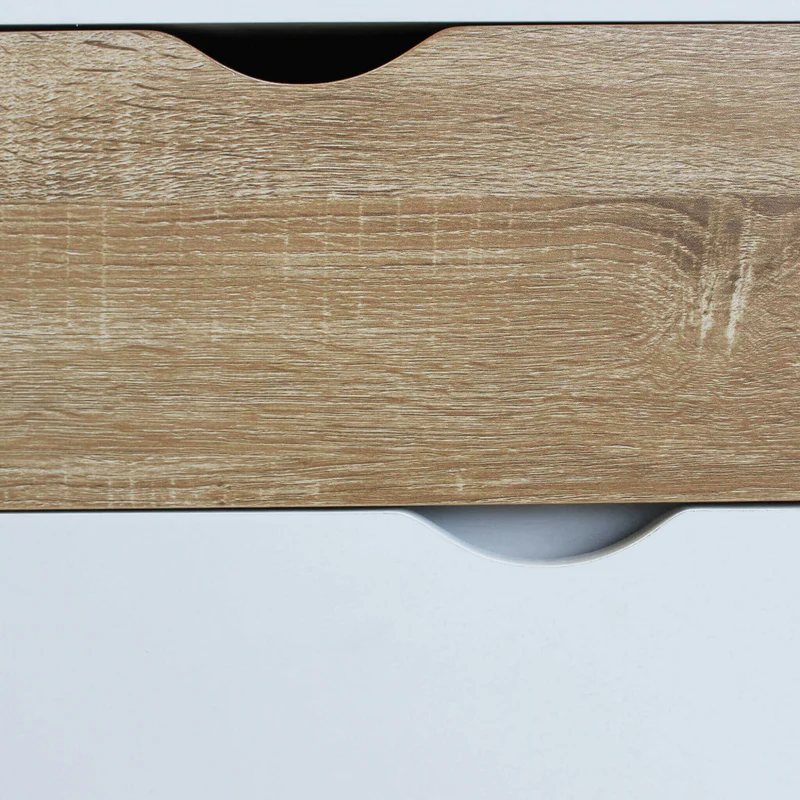 Mobile in legno "Bradley" con 2 ante e 3 cassetti in legno bianco e naturale, 147 x 39 x 82 h cm