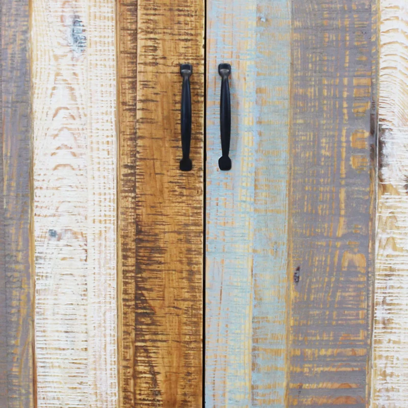 Mobile in legno "Fred" con 4 cassetti e 2 ante in legno colorato, 131 x 40 x 77 h cm