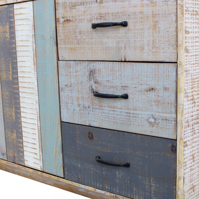 Mobile in legno "Felix" 3 cassetti e 2 ante in legno colorato, 126 x 40 x 78 h cm