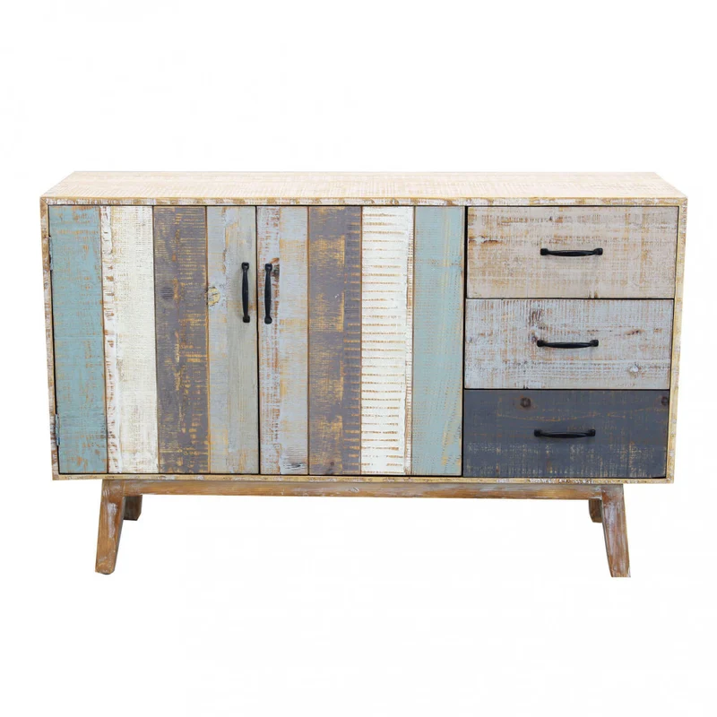 Mobile in legno "Felix" 3 cassetti e 2 ante in legno colorato, 126 x 40 x 78 h cm