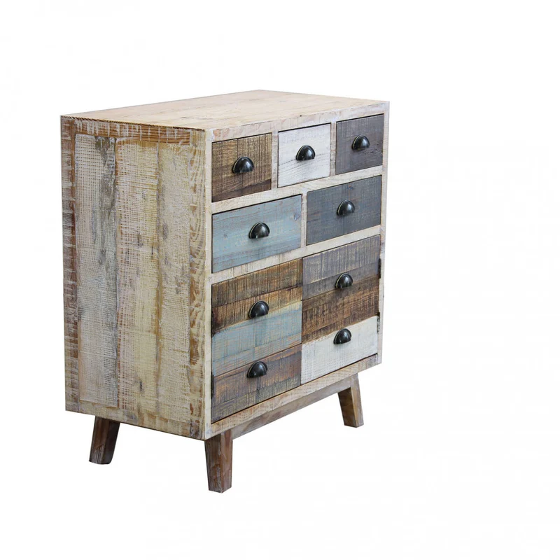 Mobile in legno "Clark" con 4 cassetti e 2 ante in legno colorato 80 x 40 x 85 h cm