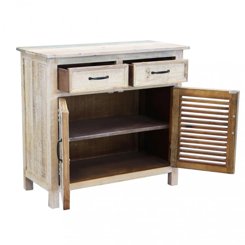 Mobile in legno "Chad" con 2 cassetti e 2 ante in legno colorato 90 x 42 x 85 h cm
