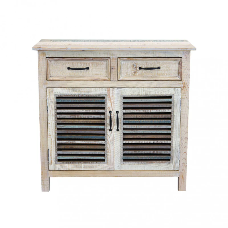 Mobile in legno "Chad" con 2 cassetti e 2 ante in legno colorato 90 x 42 x 85 h cm