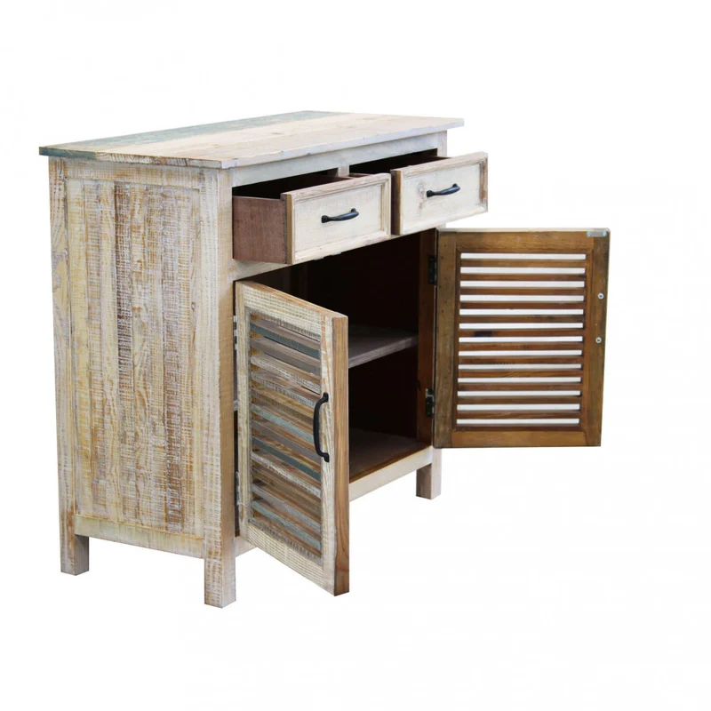 Mobile in legno "Chad" con 2 cassetti e 2 ante in legno colorato 90 x 42 x 85 h cm