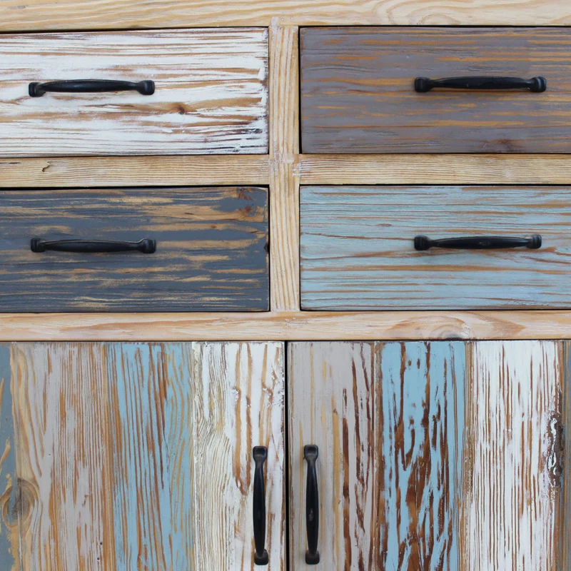 Mobile in legno "Alden" con 4 cassetti e 2 ante in legno colorato 78 x 39 x 93 h cm