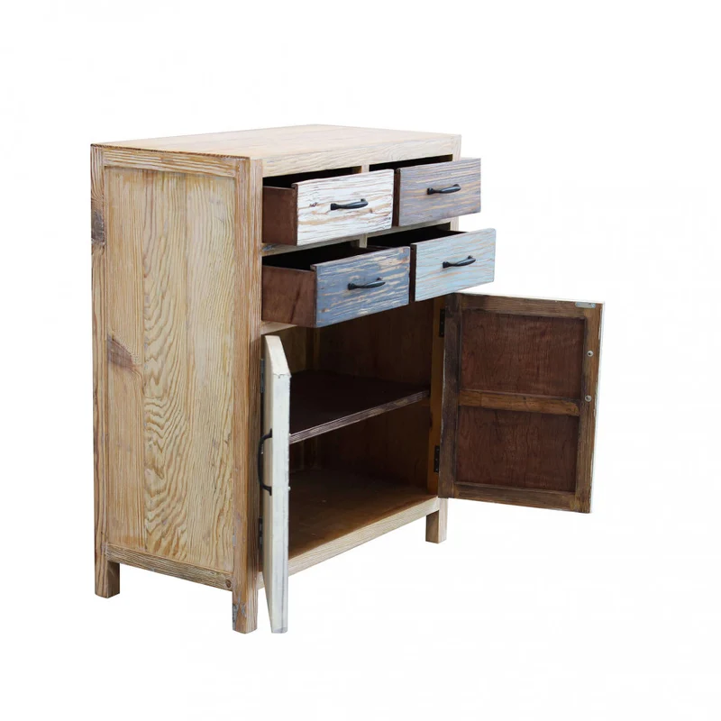Mobile in legno "Alden" con 4 cassetti e 2 ante in legno colorato 78 x 39 x 93 h cm