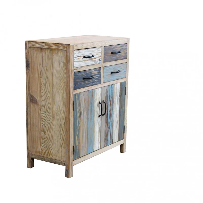 Mobile in legno "Alden" con 4 cassetti e 2 ante in legno colorato 78 x 39 x 93 h cm