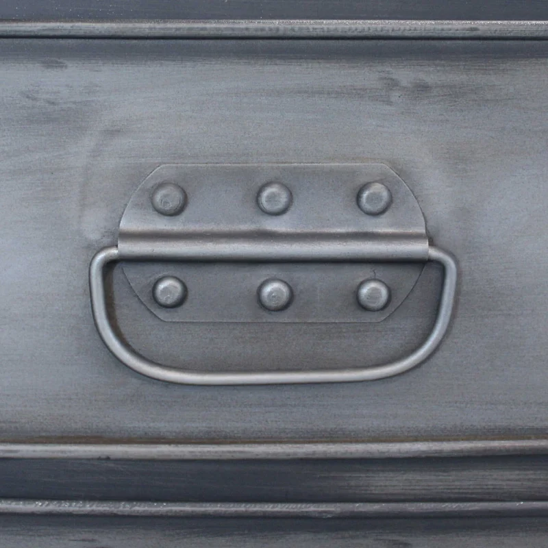 Mobile in ferro "Emeric" con 1 ripiano, 6 cassetti e 2 ante, 132,5 x 37,5 x 82 h cm
