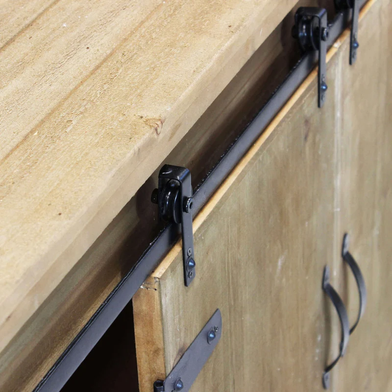 Mobile in legno "Dominic" con 9 ripiani e 2 ante scorrevoli, 123 x 41 x 75 h cm