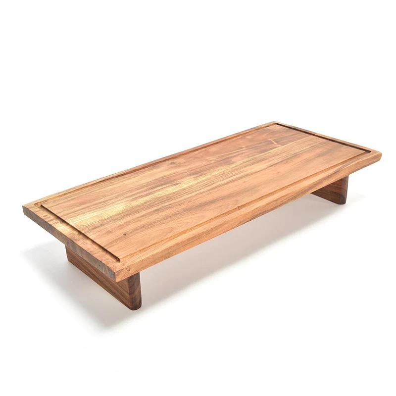 Tagliere rettangolare da portata in legno di naturale per alimenti 55 x 25 cm