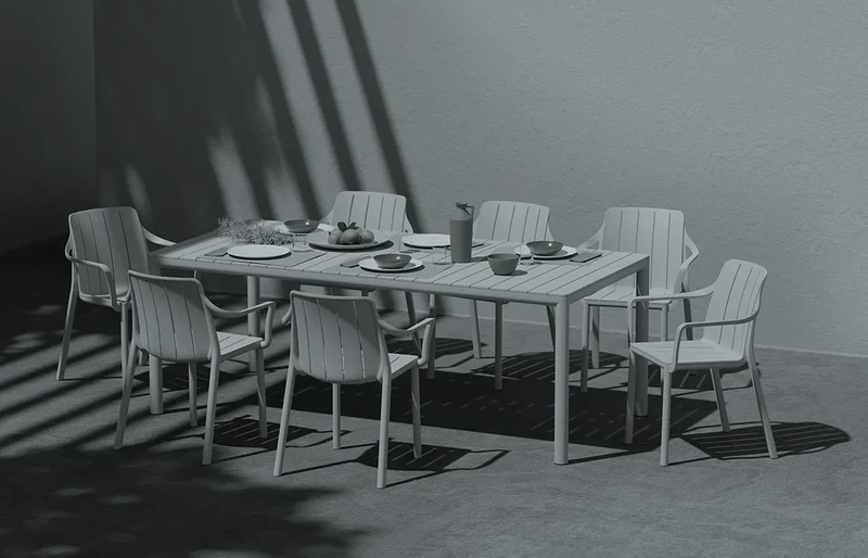 Sedia "Tiberina Bistrot" in polipropilene fiber-glass per giardino, bar e ristorante "Made in Italy"