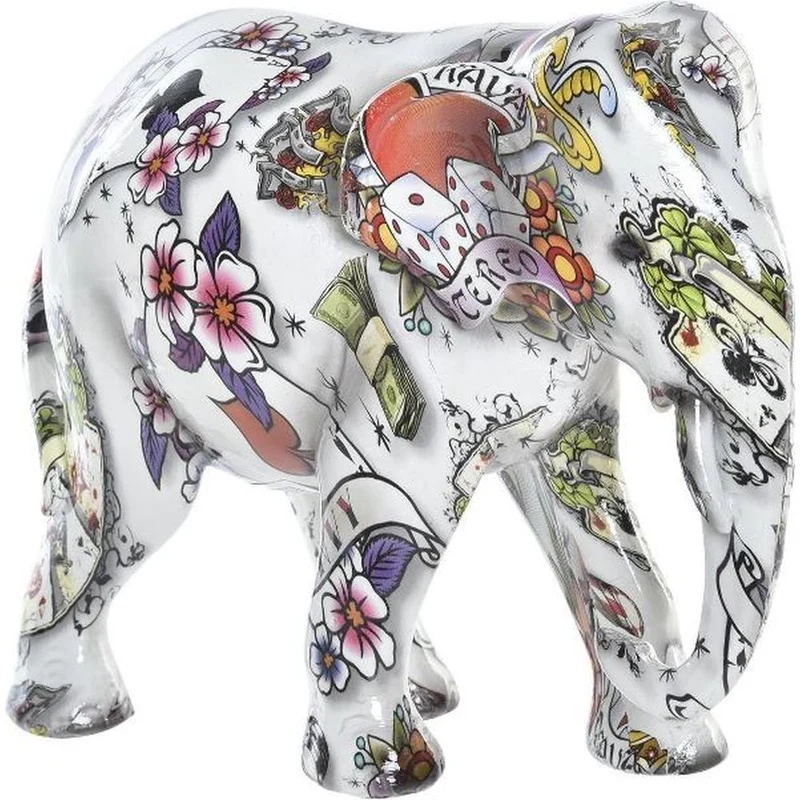 Statua elefante africano dipinto